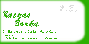 matyas borka business card